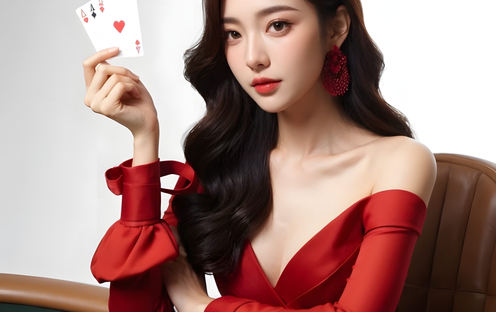 casino-girl-with-red-dress-playing-poker (4)